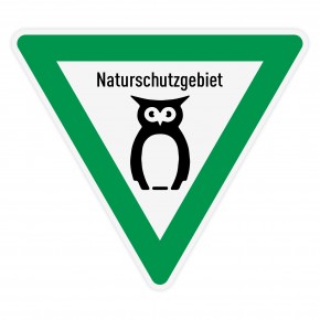Sign - nature reserve forest with owl