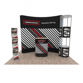 Promotion stand set 5 - folding display, counter, brochure stand and showcase
