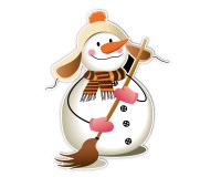 Figure display with Christmas motif - Motif 1 - Snowman with broom