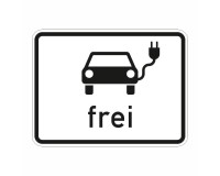 Only electrically powered vehicles free - additional sign