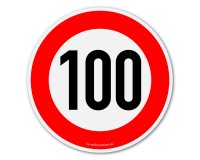 Truck long distance speed sign - 100 km/h - maximum allowed speed