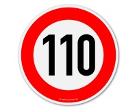 Truck long distance traffic speed sign - 110 km/h - maximum allowed speed