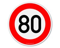 Truck long distance traffic speed sign - 80 km/h - maximum allowed speed