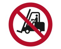 Prohibition sign industrial trucks prohibited - P006