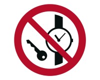 Prohibition sign for carrying metal parts - P008