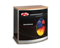 QuickDesk half round counter medium incl. beech colored counter top and digital print