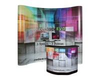 SuperSonic® EVO curved - folding display with LargeBox transport case