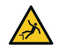 Warning sign warning of danger of falling - W007