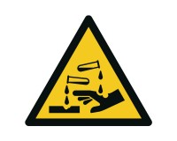 Warning label corrosive substances - W023