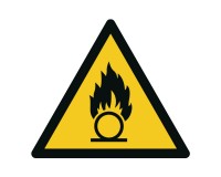 Warning sign warning of oxidizing substances - W028
