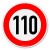 Truck long distance traffic speed sign - 110 km/h - maximum allowed speed