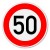 Truck long distance traffic speed sign - 50 km/h - maximum speed limit