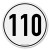 Speed sign according to § 58 StVZO - 110 km/h - not retroreflective 