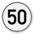 Speed sign according to § 58 StVZO - 50 km/h - not retroreflective 