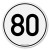 Speed sign according to § 58 StVZO - 80 km/h - not retroreflective 