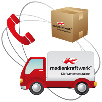 Truck, telephone, package